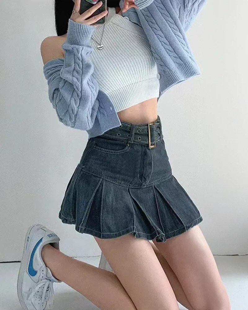 Dark Blue Denim Skirt - Image 4